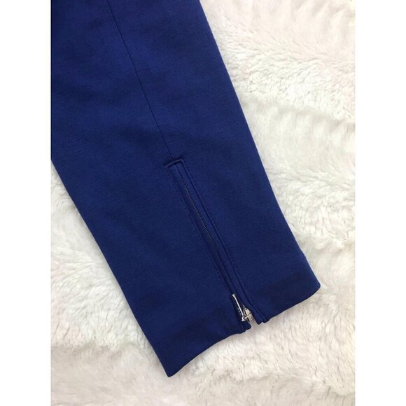 Chicos Black Label Blazer Jacket 1 Medium Blue Zip Pockets - Picture 3 of 8